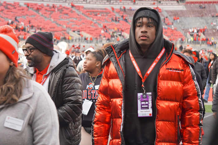 Recruit Kari Jackson visits Ohio Stadium during the Ohio State, Michigan game. Kari Jackson
